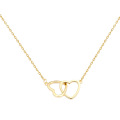 Shangjie Oem Joyas neueste goldplattierte Mode Einfache Halsketten Schmuck Zierzweigende Freundschaft Doppelte Herz Halsketten